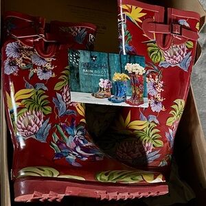 NIB Anuschka Island Escape Tall Rainboot Sz10